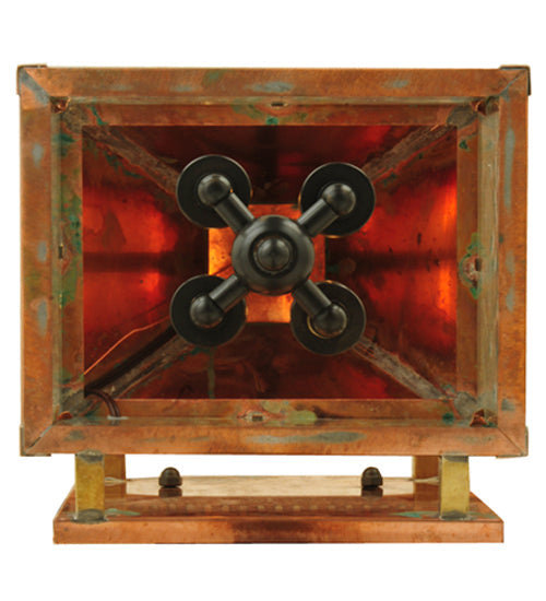 Meyda Lighting Locke 11" 4-Light Natural Copper Wall Sconce With Clear Seeded Shade Glass