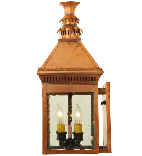 Meyda Lighting Locke 11" 4-Light Natural Copper Wall Sconce With Clear Seeded Shade Glass