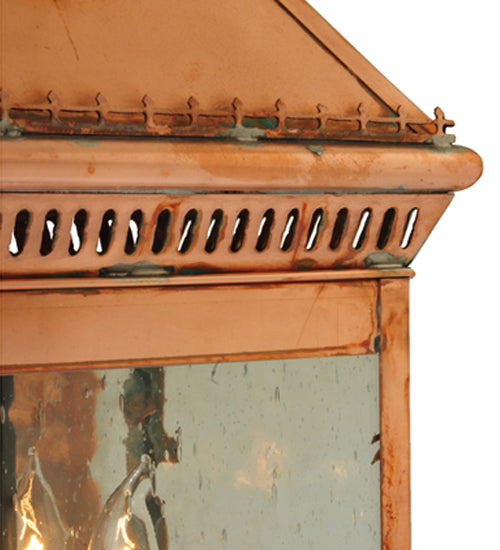 Meyda Lighting Locke 11" 4-Light Natural Copper Wall Sconce With Clear Seeded Shade Glass