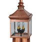 Meyda Lighting Locke 14" 4-Light Raw Copper Post Mount Light With Clear Spectrum Seedy Shade Glass