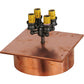 Meyda Lighting Locke 14" 4-Light Raw Copper Post Mount Light With Clear Spectrum Seedy Shade Glass