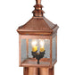 Meyda Lighting Locke 14" 4-Light Raw Copper Post Mount Light With Clear Spectrum Seedy Shade Glass