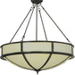 Meyda Lighting Lone 36" 6-Light Timeless Bronze Inverted Pendant Light With Creme Carrare Idalight Shade Glass