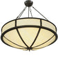 Meyda Lighting Lone 36" 6-Light Timeless Bronze Inverted Pendant Light With Creme Carrare Idalight Shade Glass
