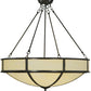 Meyda Lighting Lone 36" 6-Light Timeless Bronze Inverted Pendant Light With Creme Carrare Idalight Shade Glass