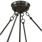 Meyda Lighting Lone 36" 6-Light Timeless Bronze Inverted Pendant Light With Creme Carrare Idalight Shade Glass