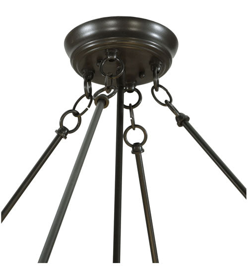 Meyda Lighting Lone 36" 6-Light Timeless Bronze Inverted Pendant Light With Creme Carrare Idalight Shade Glass