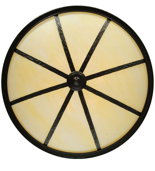 Meyda Lighting Lone 36" 6-Light Timeless Bronze Inverted Pendant Light With Creme Carrare Idalight Shade Glass