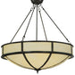 Meyda Lighting Lone 36" 6-Light Timeless Bronze Inverted Pendant Light With Creme Carrare Idalight Shade Glass