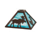 Meyda Lighting Lone Animals 16" Mahogany Bronze Frame With Sky Blue Opal Shade Glass