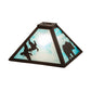 Meyda Lighting Lone Animals 16" Mahogany Bronze Frame With Sky Blue Opal Shade Glass