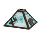 Meyda Lighting Lone Animals 16" Mahogany Bronze Frame With Sky Blue Opal Shade Glass