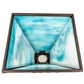 Meyda Lighting Lone Animals 16" Mahogany Bronze Frame With Sky Blue Opal Shade Glass