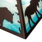 Meyda Lighting Lone Animals 16" Mahogany Bronze Frame With Sky Blue Opal Shade Glass