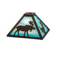 Meyda Lighting Lone Animals 16" Mahogany Bronze Frame With Sky Blue Opal Shade Glass