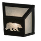 Meyda Lighting Lone Bear 10" Black Wall Sconce With Clear Seeded Shade Glass