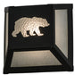 Meyda Lighting Lone Bear 10" Black Wall Sconce With Clear Seeded Shade Glass