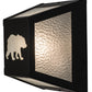 Meyda Lighting Lone Bear 10" Black Wall Sconce With Clear Seeded Shade Glass