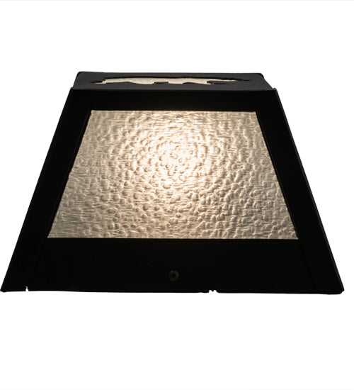 Meyda Lighting Lone Bear 10" Black Wall Sconce With Clear Seeded Shade Glass