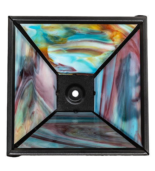 Meyda Lighting Lone Bear 10" Textured Black Frame With Jade Purple Shade