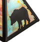 Meyda Lighting Lone Bear 10" Textured Black Frame With Jade Purple Shade