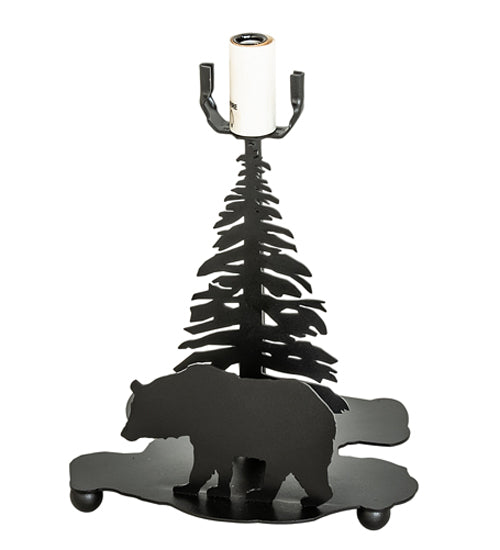 Meyda Lighting Lone Bear 10" Textured Black Table Lamp Base