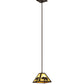 Meyda Lighting Lone Bear 11" Timeless Bronze Mini Pendant Light With Beige Art Shade Glass