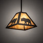 Meyda Lighting Lone Bear 11" Timeless Bronze Mini Pendant Light With Beige Art Shade Glass