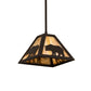 Meyda Lighting Lone Bear 11" Timeless Bronze Mini Pendant Light With Beige Art Shade Glass