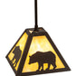 Meyda Lighting Lone Bear 11" Timeless Bronze Mini Pendant Light With Beige Art Shade Glass
