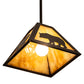 Meyda Lighting Lone Bear 11" Timeless Bronze Mini Pendant Light With Beige Art Shade Glass