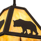 Meyda Lighting Lone Bear 11" Timeless Bronze Mini Pendant Light With Beige Art Shade Glass