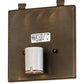Meyda Lighting Lone Bear 12" Antique Copper Left Wall Sconce With Amber Mica Shade Glass