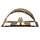 Meyda Lighting Lone Bear 12" Antique Copper Left Wall Sconce With Amber Mica Shade Glass