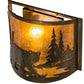 Meyda Lighting Lone Bear 12" Antique Copper Right Wall Sconce With Amber Mica Shade Glass