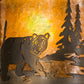 Meyda Lighting Lone Bear 12" Antique Copper Right Wall Sconce With Amber Mica Shade Glass