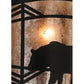 Meyda Lighting Lone Bear 12" Black Wall Sconce With Silver Mica Shade Glass