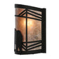 Meyda Lighting Lone Bear 12" Black Wall Sconce With Silver Mica Shade Glass