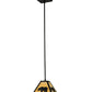 Meyda Lighting Lone Bear 12" Textured Black Mini Pendant Light With Beige Art Shade Glass