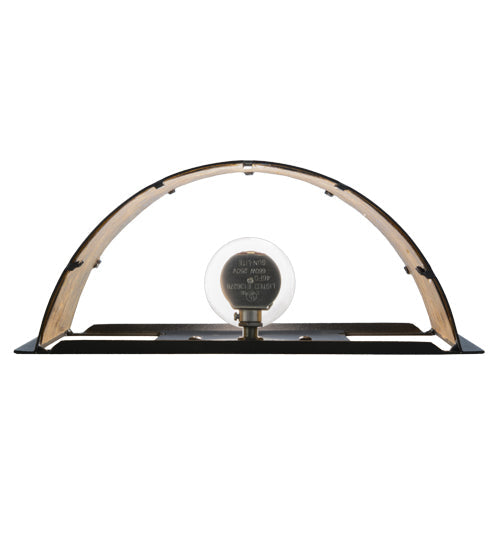 Meyda Lighting Lone Bear 12" Textured Black Wall Sconce With Amber Mica Shade Glass