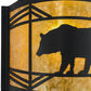 Meyda Lighting Lone Bear 12" Textured Black Wall Sconce With Amber Mica Shade Glass