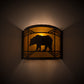 Meyda Lighting Lone Bear 12" Timeless Bronze Wall Sconce With Amber Mica Shade Glass