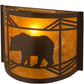 Meyda Lighting Lone Bear 12" Timeless Bronze Wall Sconce With Amber Mica Shade Glass