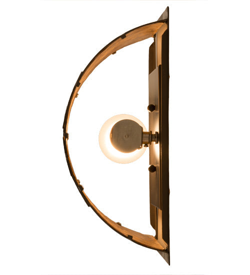 Meyda Lighting Lone Bear 12" Timeless Bronze Wall Sconce With Amber Mica Shade Glass
