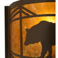 Meyda Lighting Lone Bear 12" Timeless Bronze Wall Sconce With Amber Mica Shade Glass