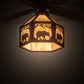 Meyda Lighting Lone Bear 13" Rust Fan Light With Beige Iridescent Shade Glass