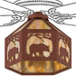 Meyda Lighting Lone Bear 13" Rust Fan Light With Beige Iridescent Shade Glass