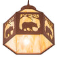 Meyda Lighting Lone Bear 13" Rust Fan Light With Beige Iridescent Shade Glass