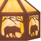 Meyda Lighting Lone Bear 13" Rust Fan Light With Beige Iridescent Shade Glass