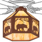Meyda Lighting Lone Bear 13" Rust Fan Light With Beige Iridescent Shade Glass